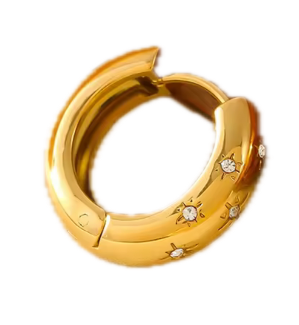 gold chunky star hoop