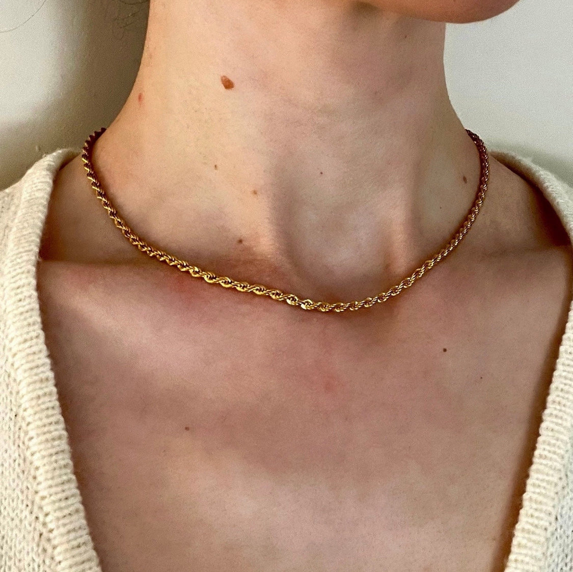 Rope chain necklace - 18k gold plated