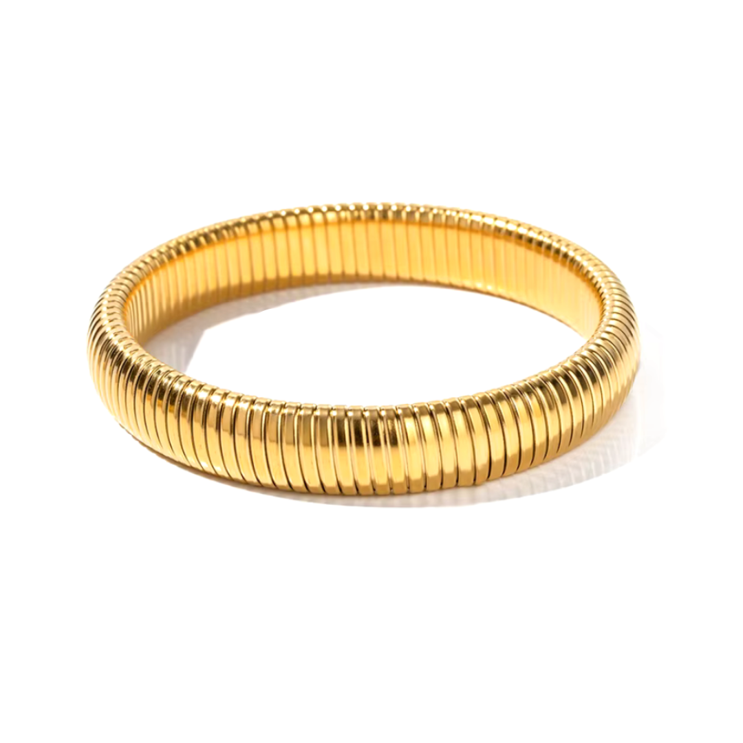Chunky gold waterproof bangle 