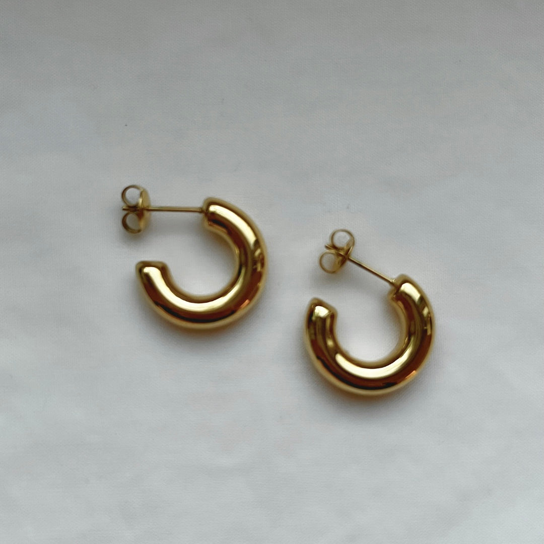 Gold hoop earrings 